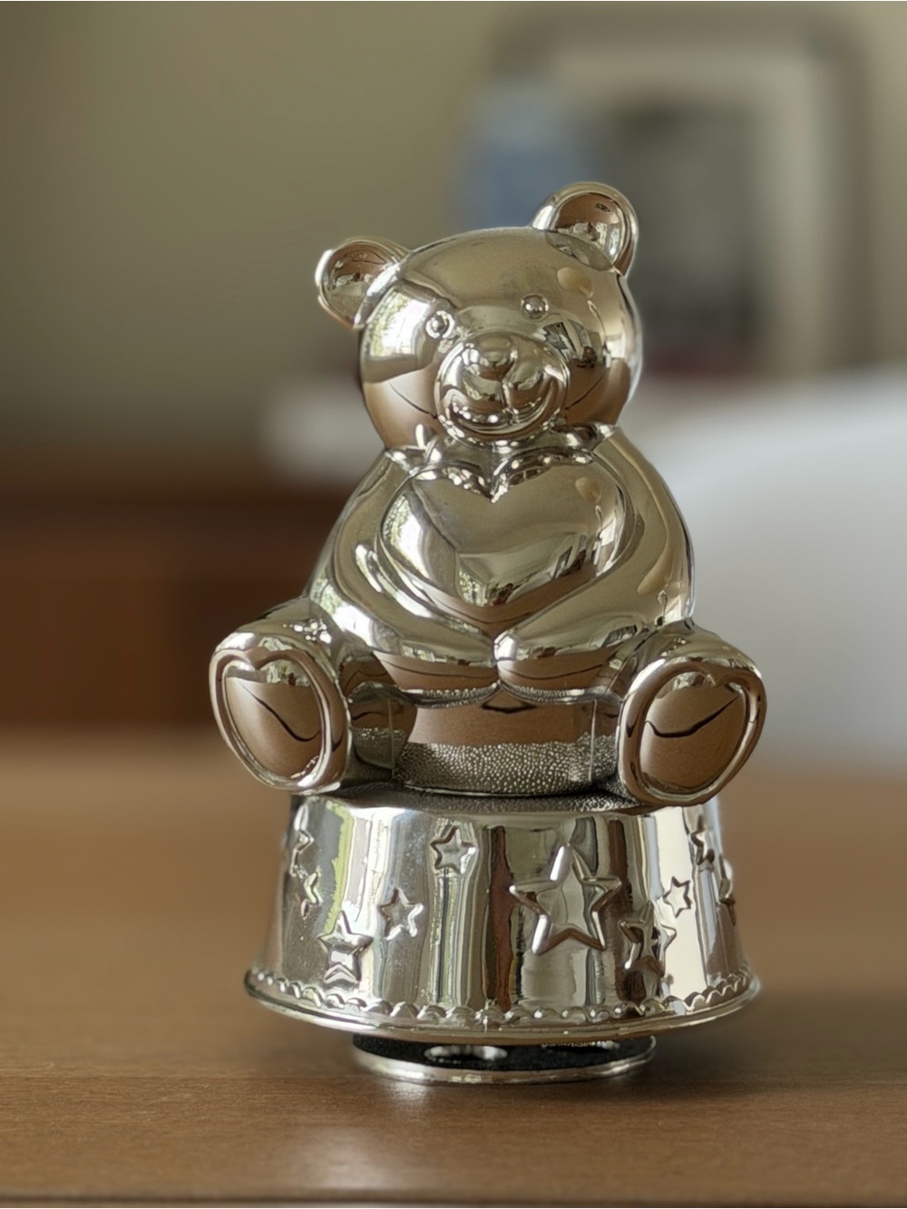 BIRKS Timeless, Classic, Silver Bear Musical Baby Coin Bank